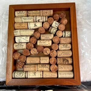 Wine Corks in a frame Décor Hand made 8.75 x 10.25"